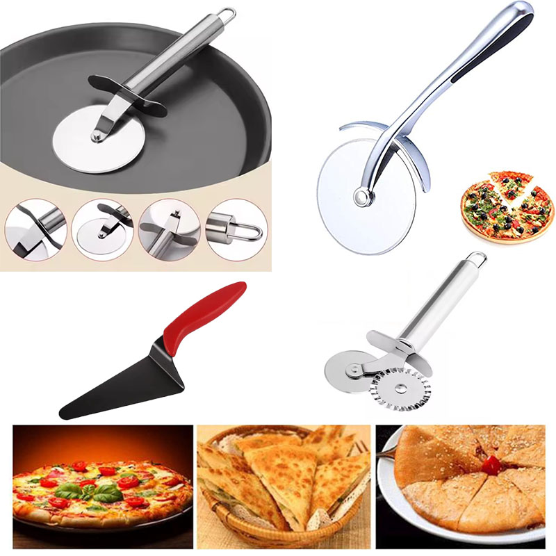 Baking Kitchen Set - Paslanmaz Çelik Pizza Kesici Tekerlek ve